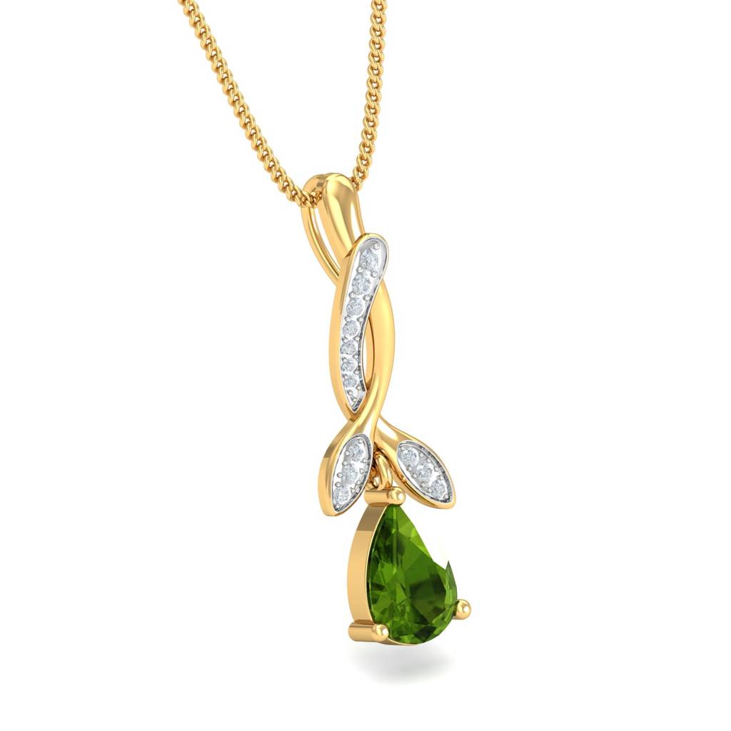 KuberBox 18K Yellow Gold Delilah Peridot Pendant