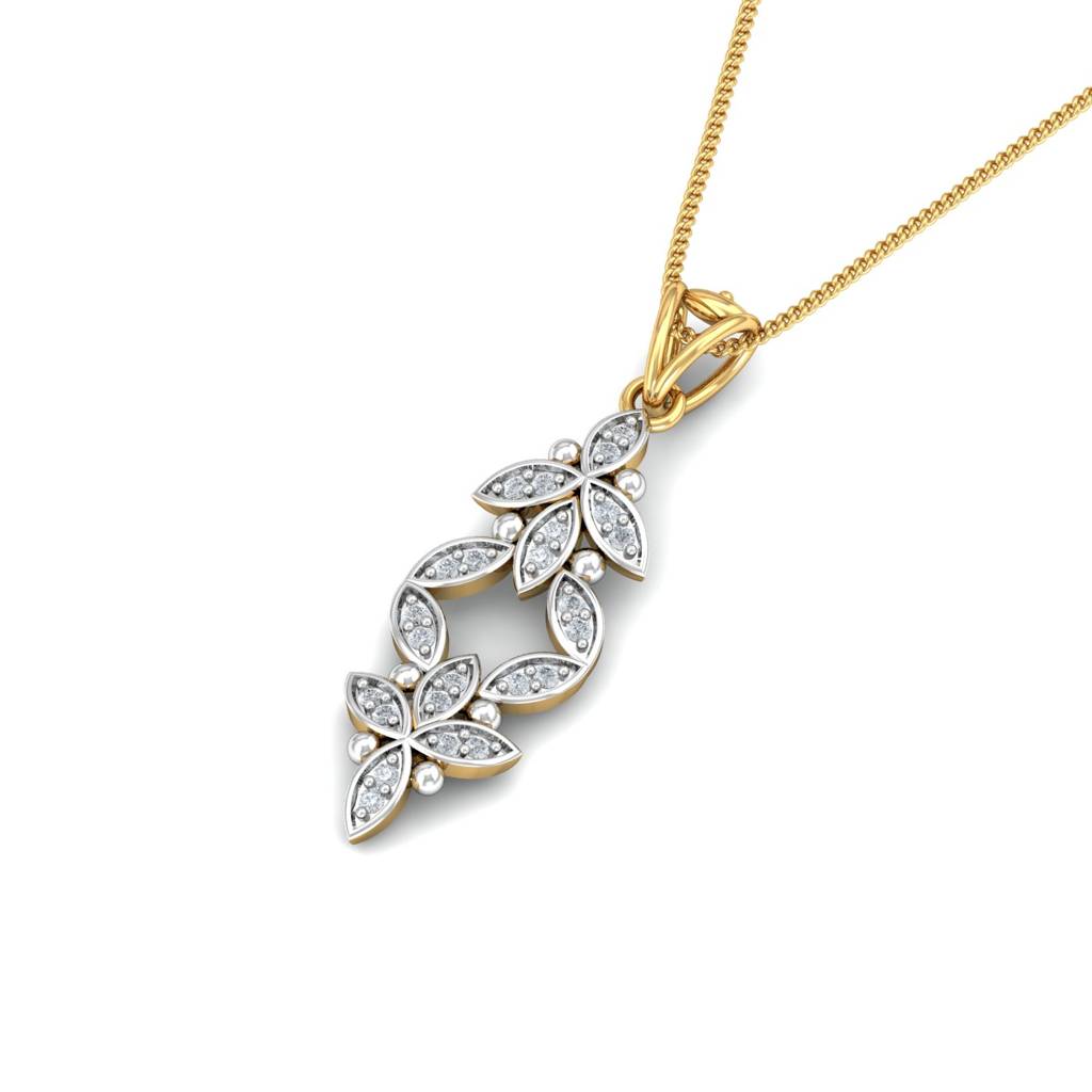 KuberBox 18K Yellow Gold Ivan Diamond Pendant