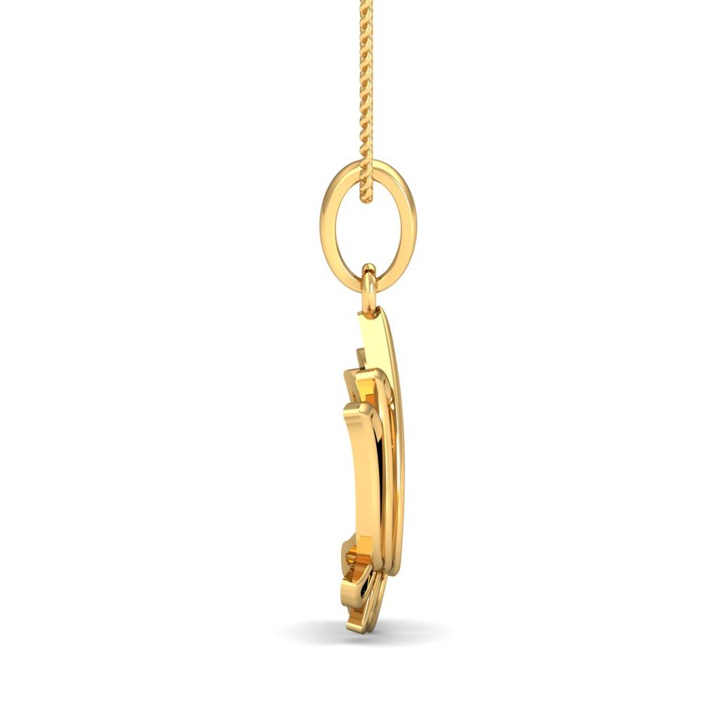 KuberBox 18K Yellow Gold Kamal Gold Pendant