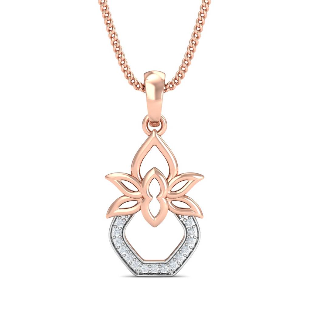 KuberBox 18K Rose Gold Kalash Gold Pendant