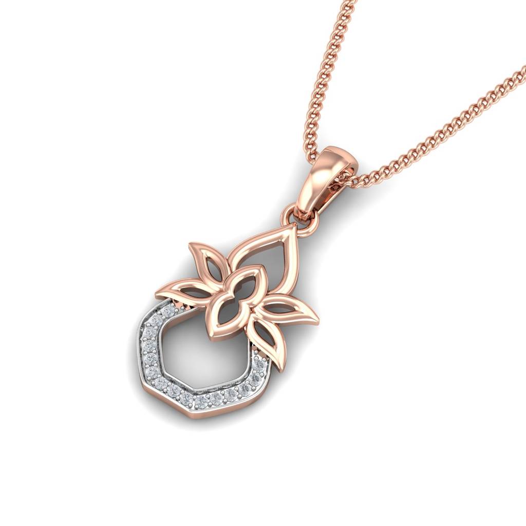 KuberBox 18K Rose Gold Kalash Gold Pendant