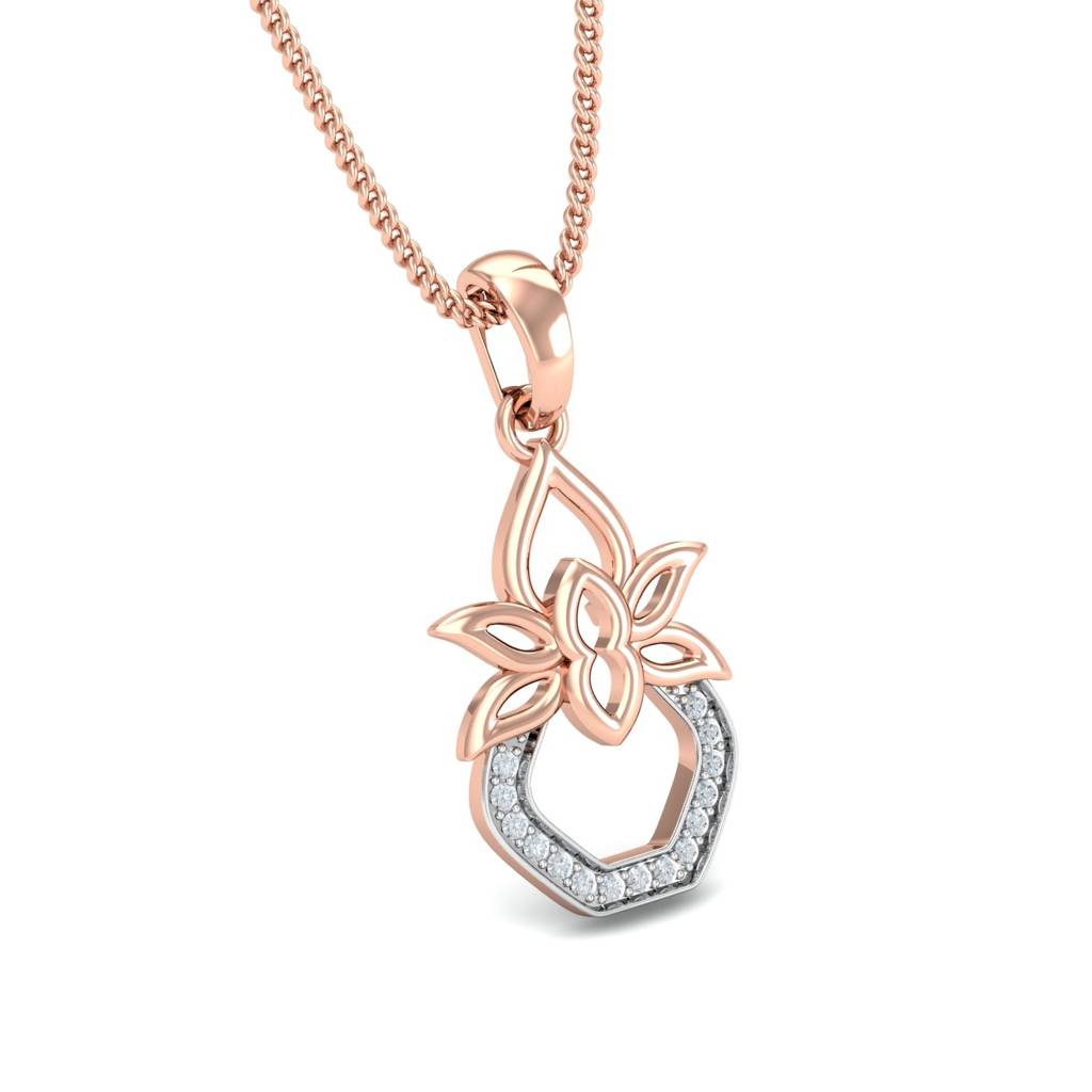 KuberBox 18K Rose Gold Kalash Gold Pendant