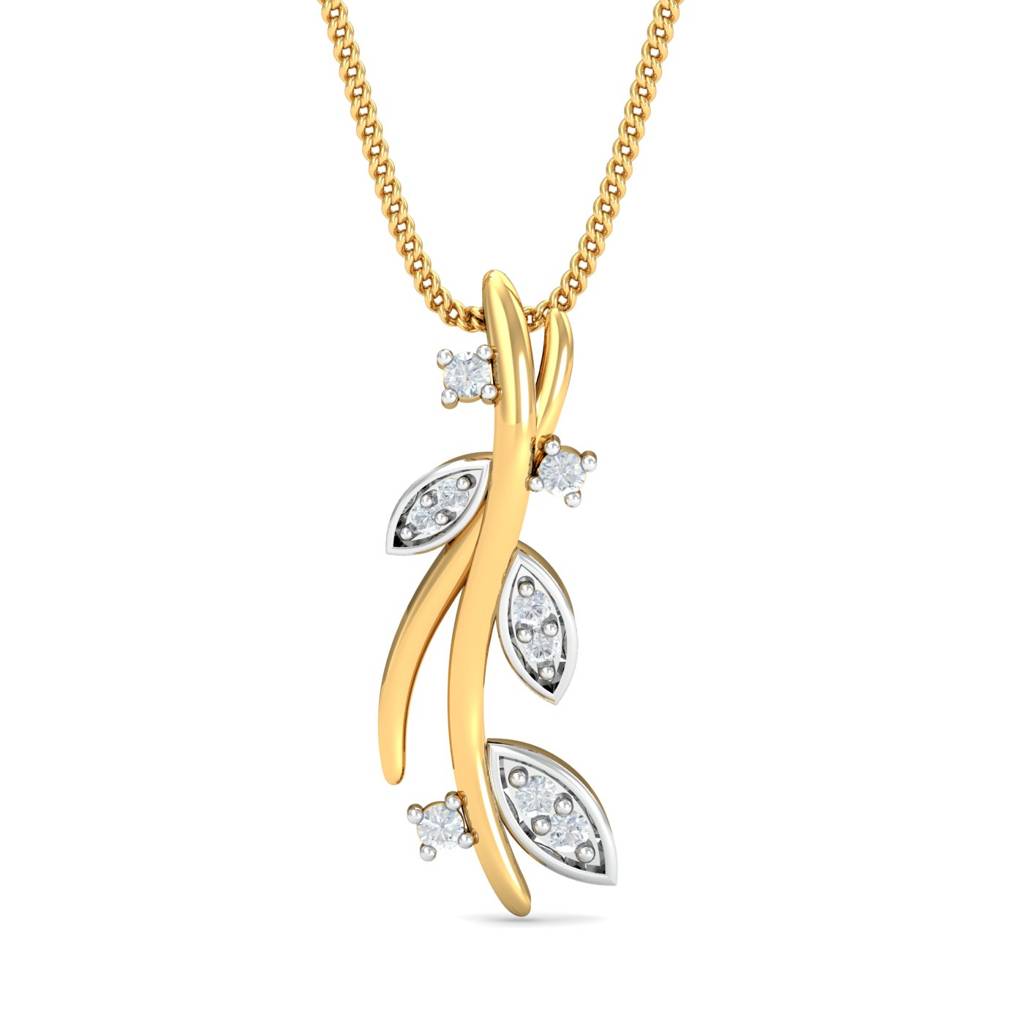 KuberBox 18K Yellow Gold Fairy Twig Pendant