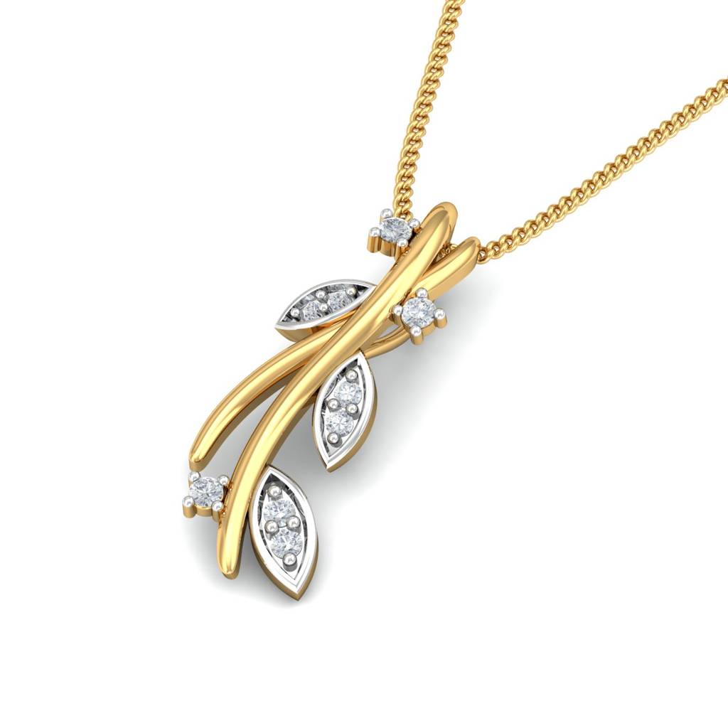 KuberBox 18K Yellow Gold Fairy Twig Pendant