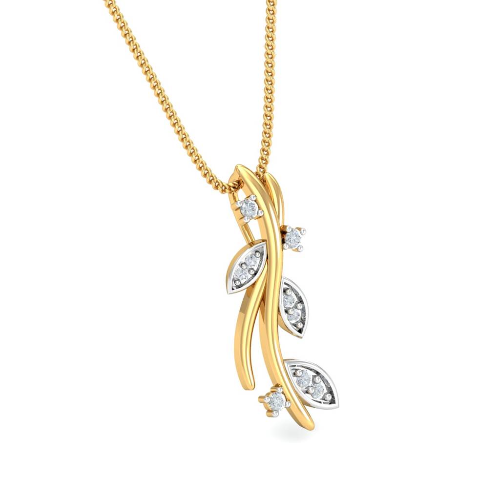 KuberBox 18K Yellow Gold Fairy Twig Pendant