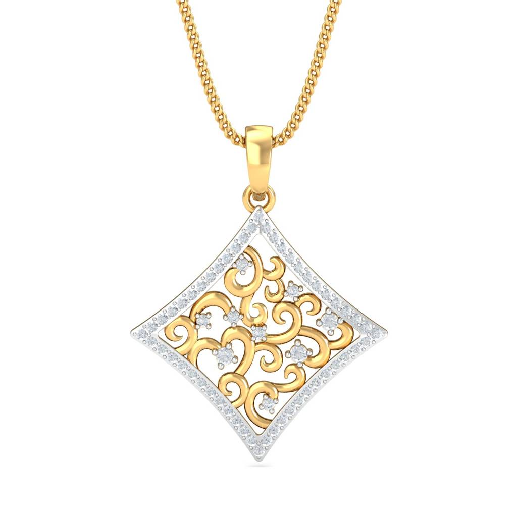 KuberBox 18K Yellow Gold Carter Filigree Pendant