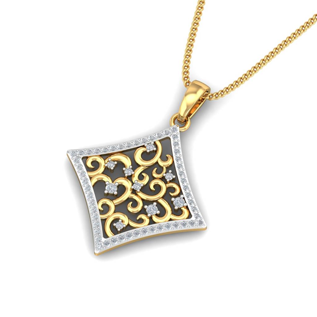 KuberBox 18K Yellow Gold Carter Filigree Pendant