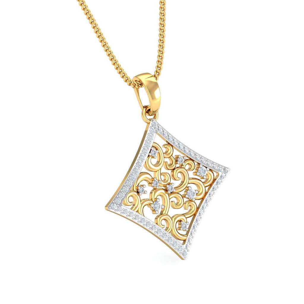 KuberBox 18K Yellow Gold Carter Filigree Pendant