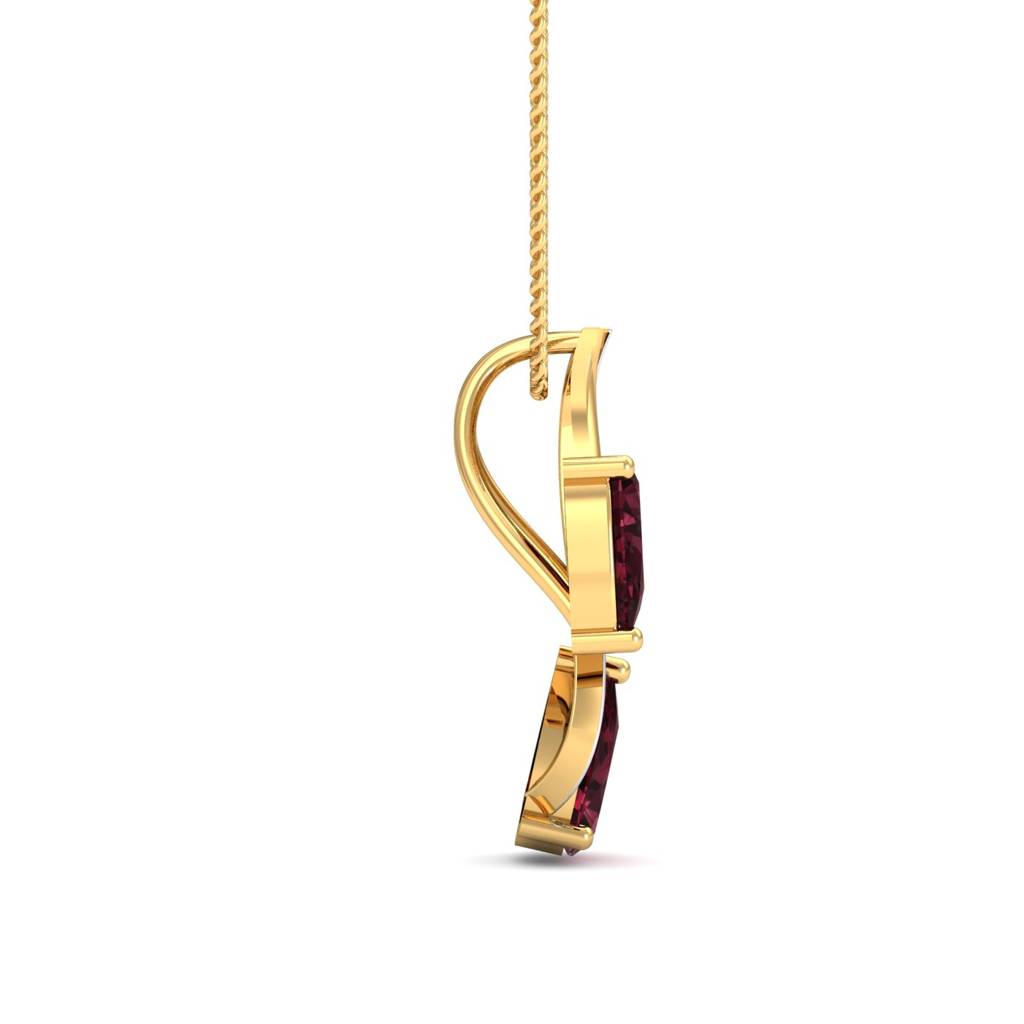 KuberBox 18K Yellow Gold Klarysa Garnet Pendant