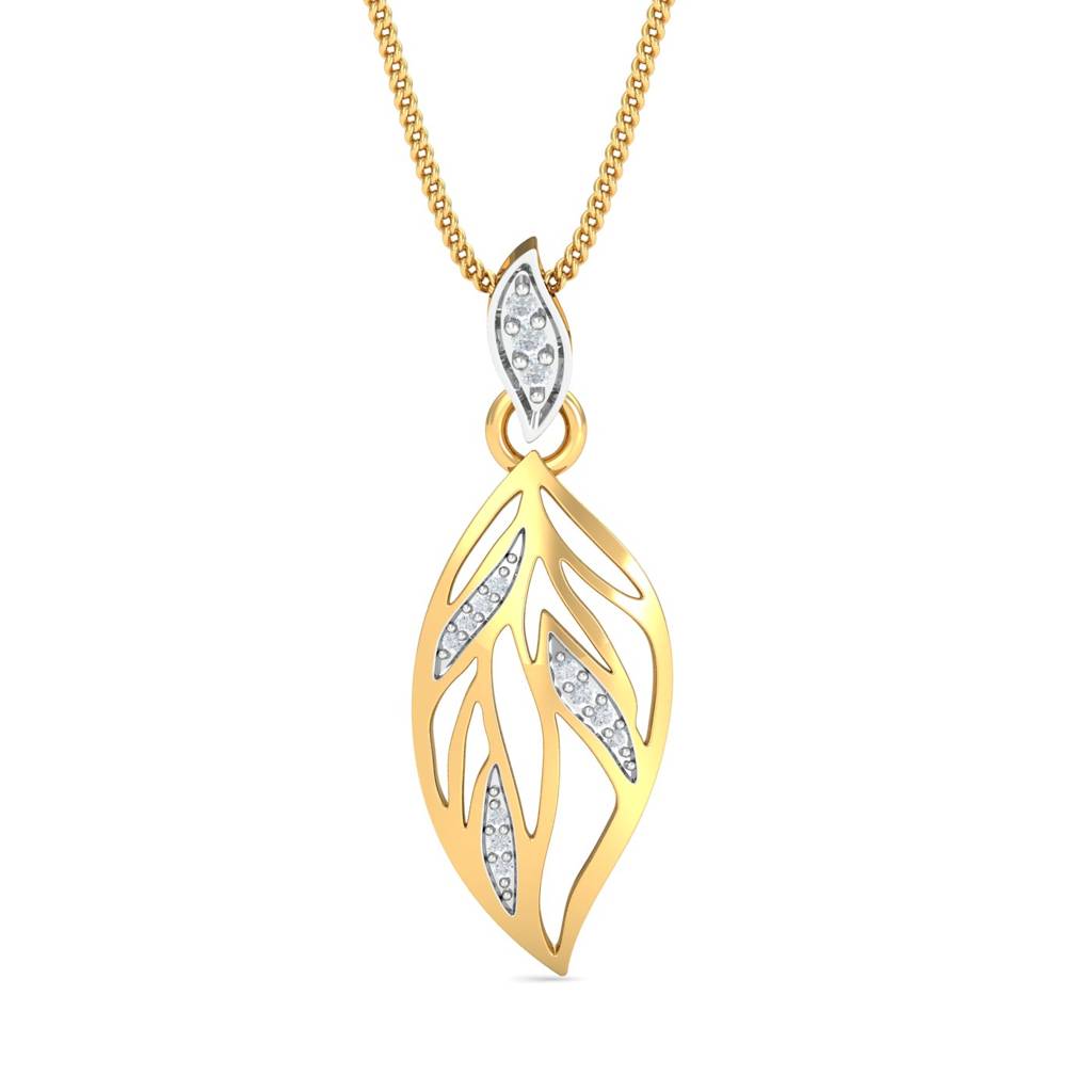 KuberBox 18K Yellow Gold Leafy-Affair Pendant