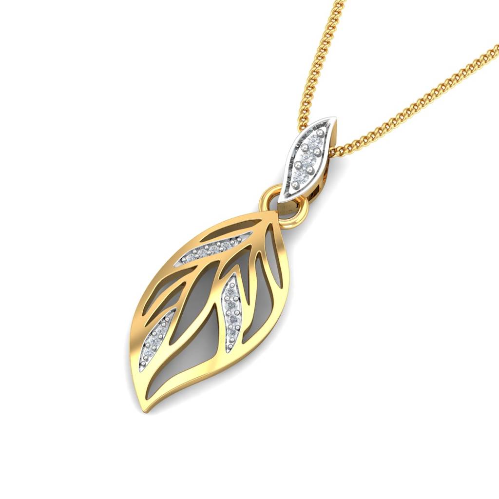 KuberBox 18K Yellow Gold Leafy-Affair Pendant