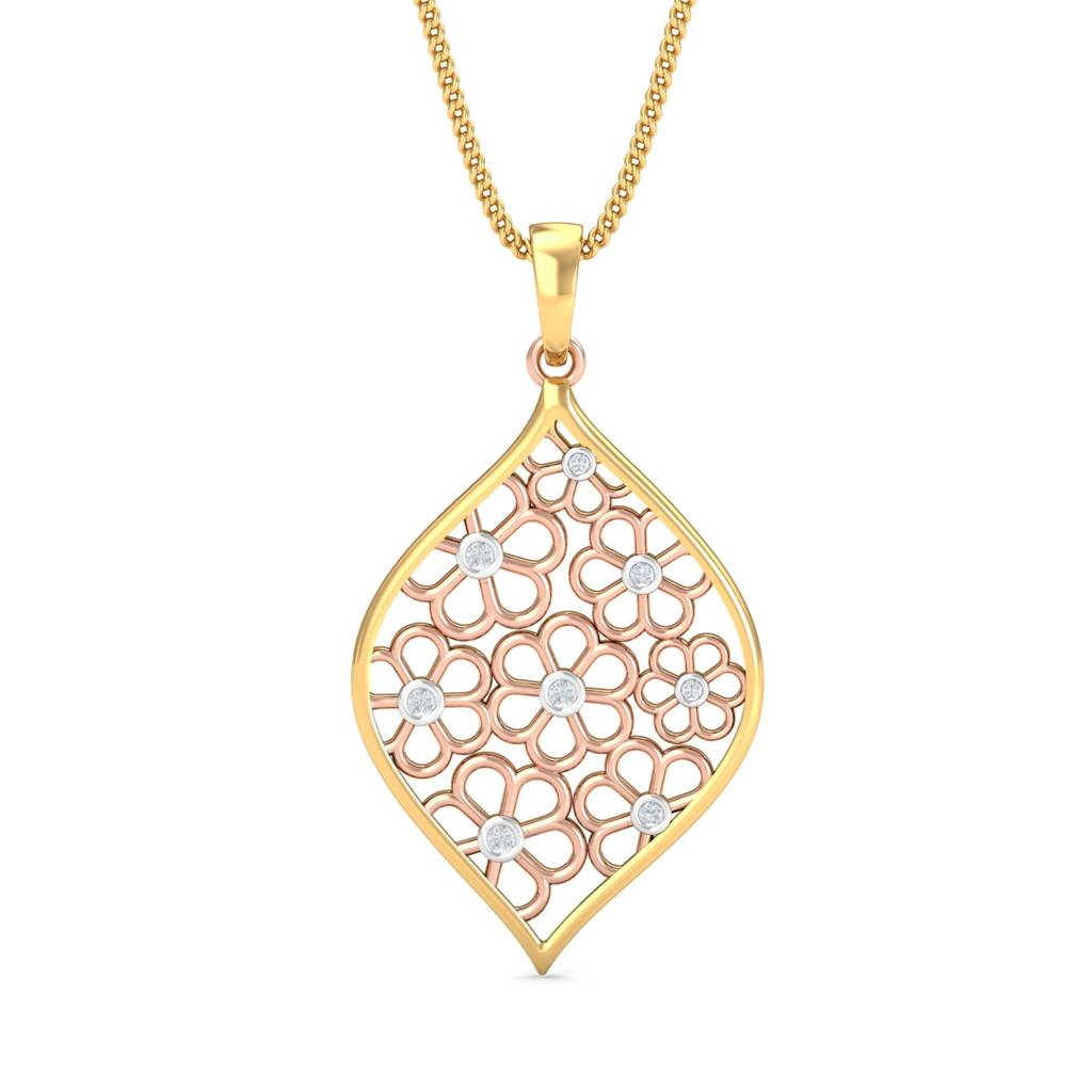 KuberBox 18K Yellow Gold Lavra Filigree Pendant