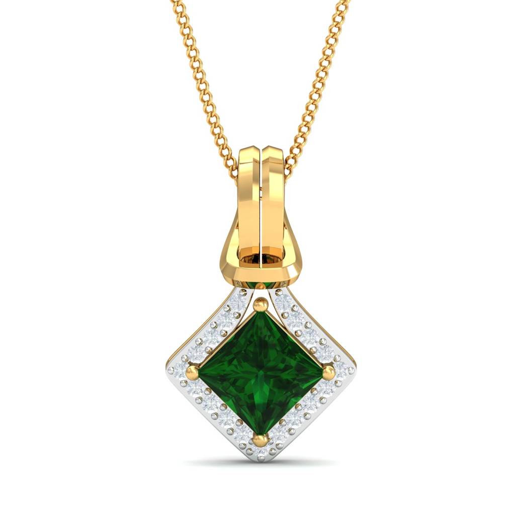 KuberBox 18K Yellow Gold Eloise Emerald Pendant