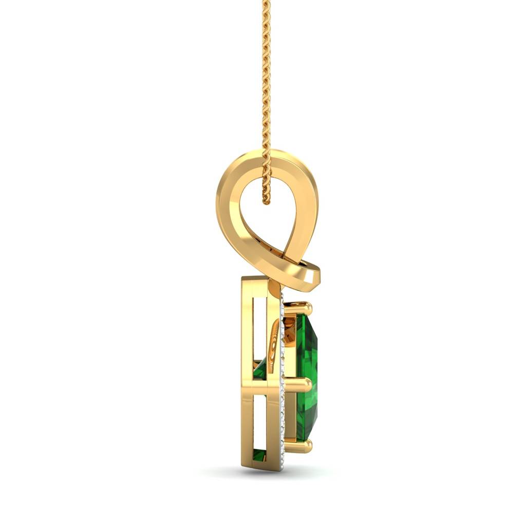 KuberBox 18K Yellow Gold Eloise Emerald Pendant