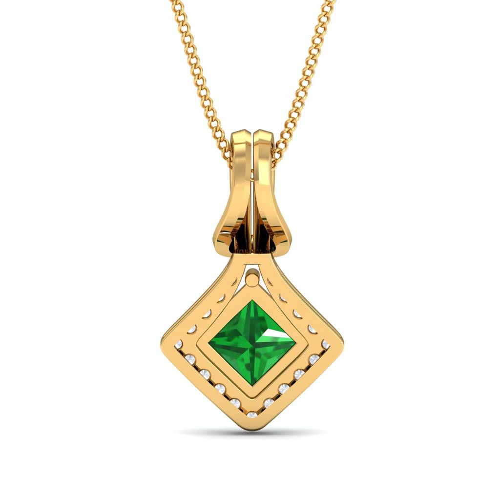 KuberBox 18K Yellow Gold Eloise Emerald Pendant