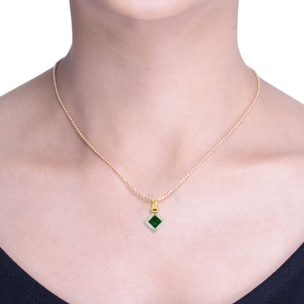 KuberBox 18K Yellow Gold Eloise Emerald Pendant