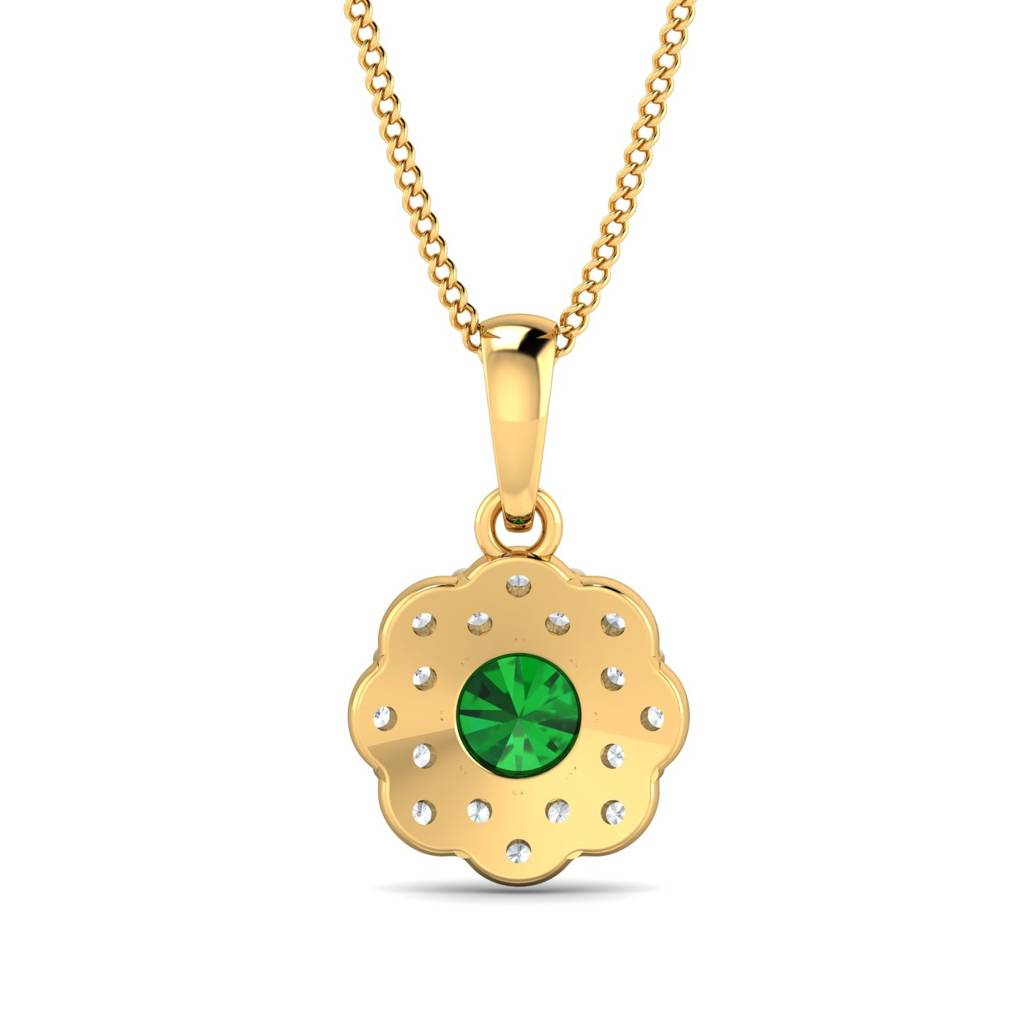 KuberBox 18K Yellow Gold Sarah Emerald Pendant