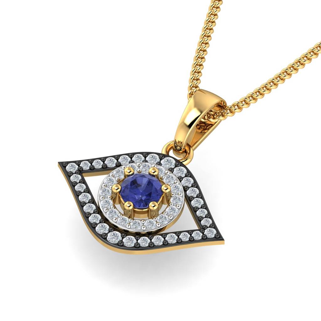 KuberBox 18K Yellow Gold The Evil Eye Pendant