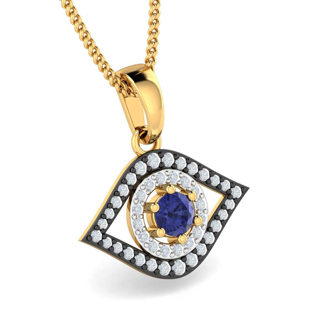 KuberBox 18K Yellow Gold The Evil Eye Pendant