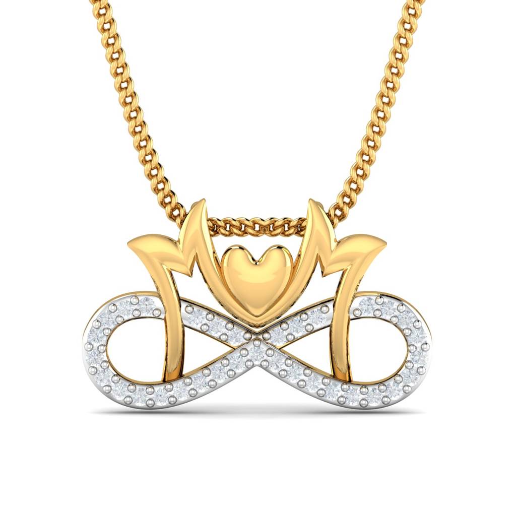 KuberBox 18K Yellow Gold Mother's Day Pendant