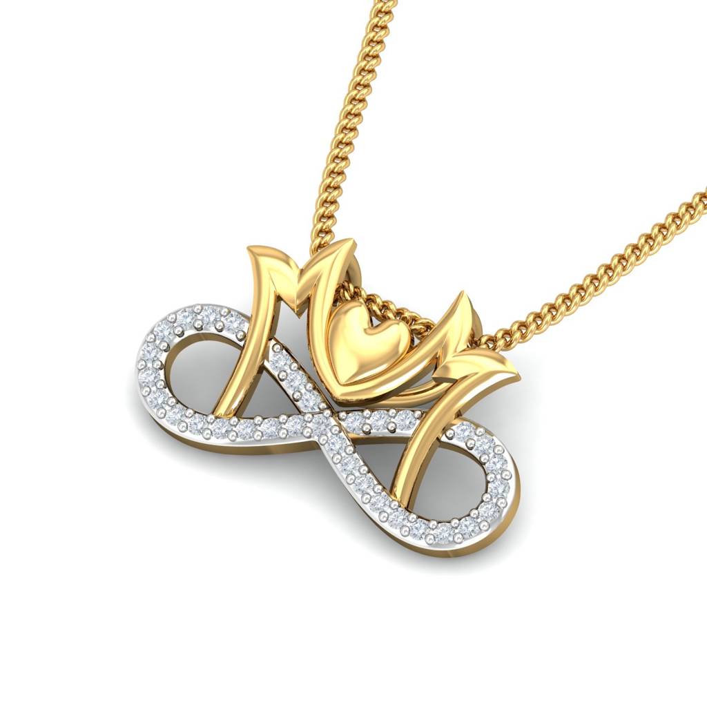 KuberBox 18K Yellow Gold Mother's Day Pendant