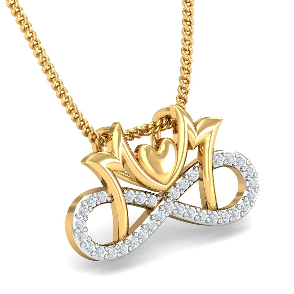 KuberBox 18K Yellow Gold Mother's Day Pendant