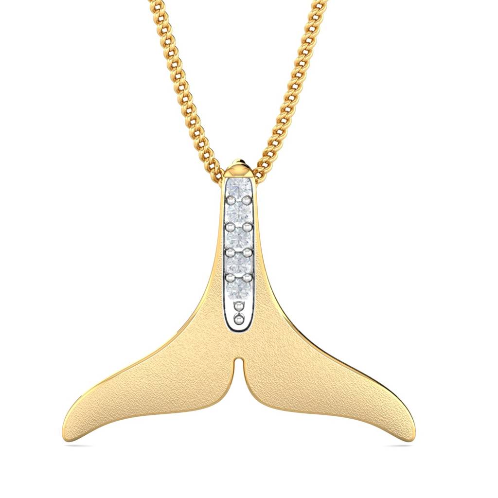 KuberBox 18K Yellow Gold Caia Fin Pendant