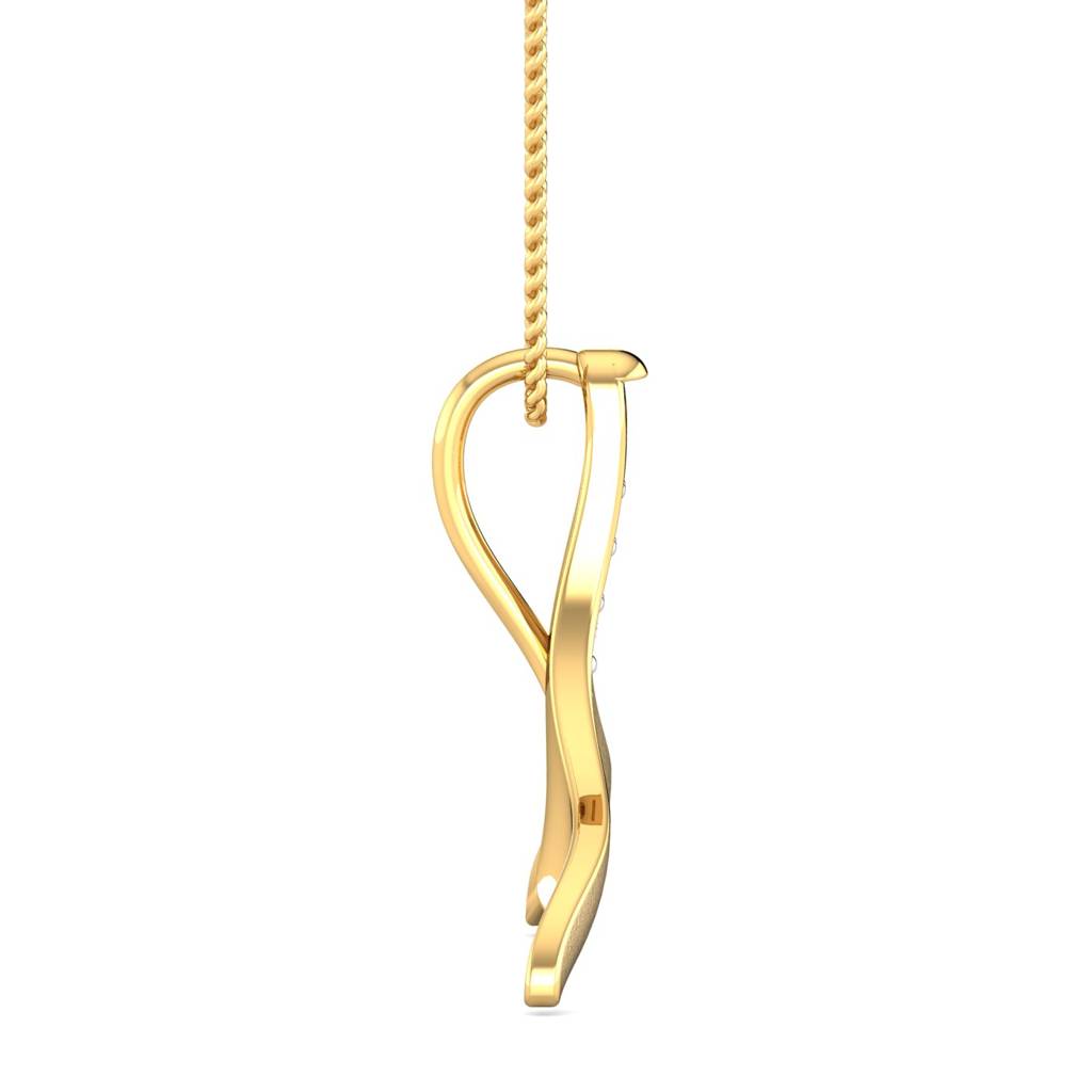 KuberBox 18K Yellow Gold Caia Fin Pendant