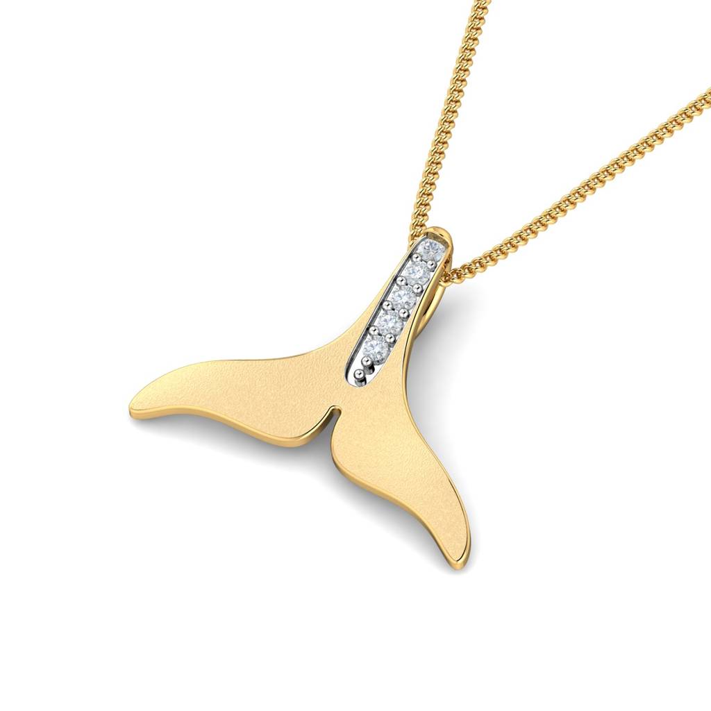 KuberBox 18K Yellow Gold Caia Fin Pendant