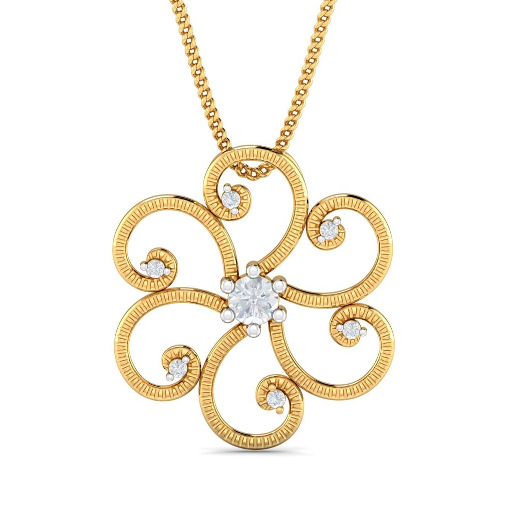 KuberBox 18K Yellow Gold Birdie Pendant