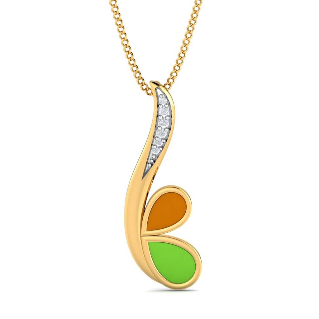 KuberBox 18K Yellow Gold Aliza Enamel Pendant