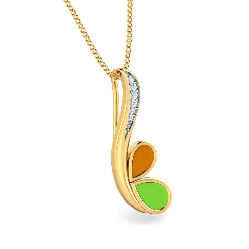 KuberBox 18K Yellow Gold Aliza Enamel Pendant