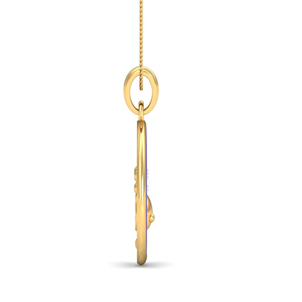 KuberBox 18K Yellow Gold Neel Mayur Enamel Pendant