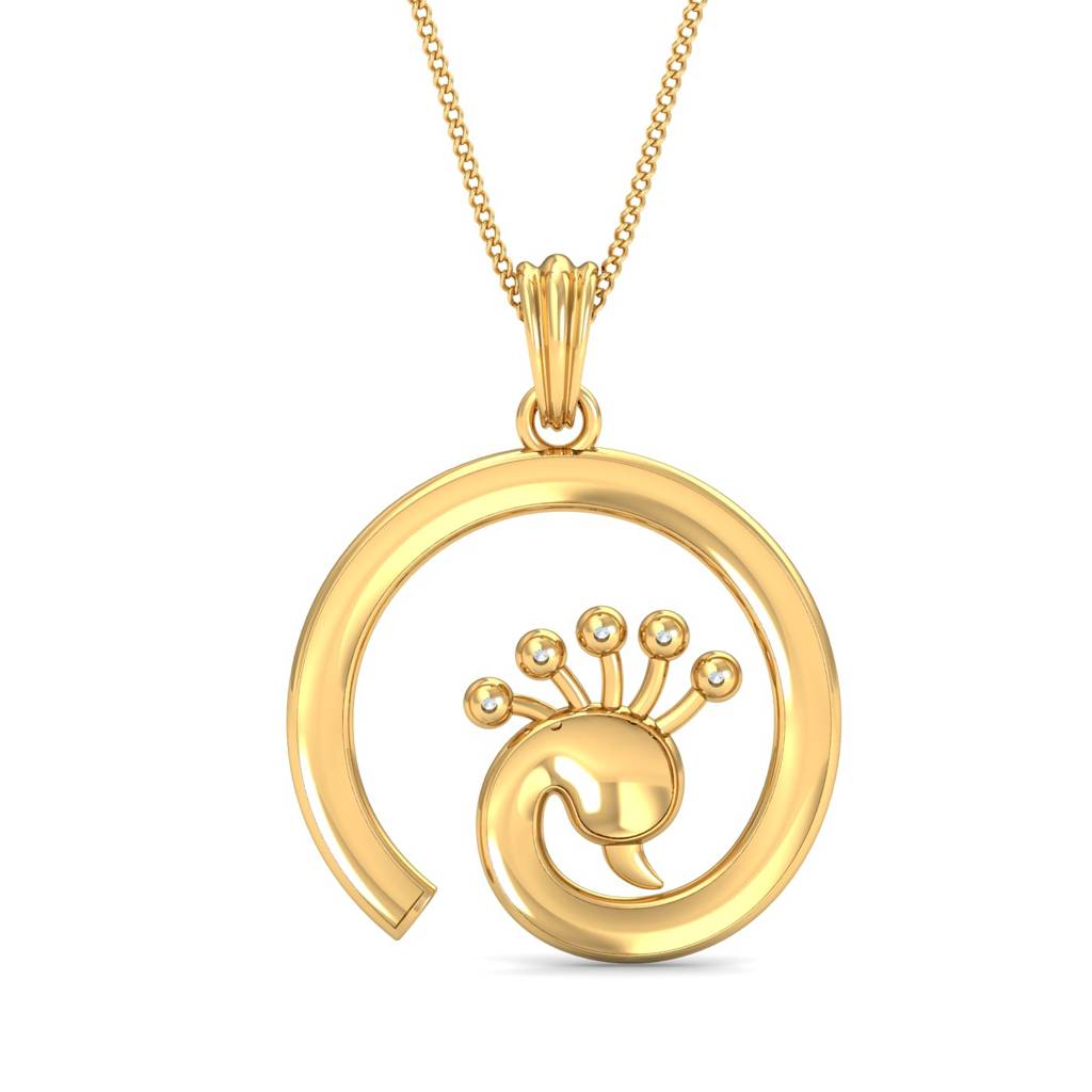 KuberBox 18K Yellow Gold Neel Mayur Enamel Pendant