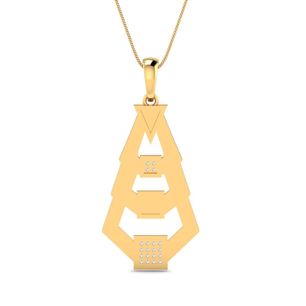 KuberBox 18K Yellow Gold Cedar Enamel Pendant