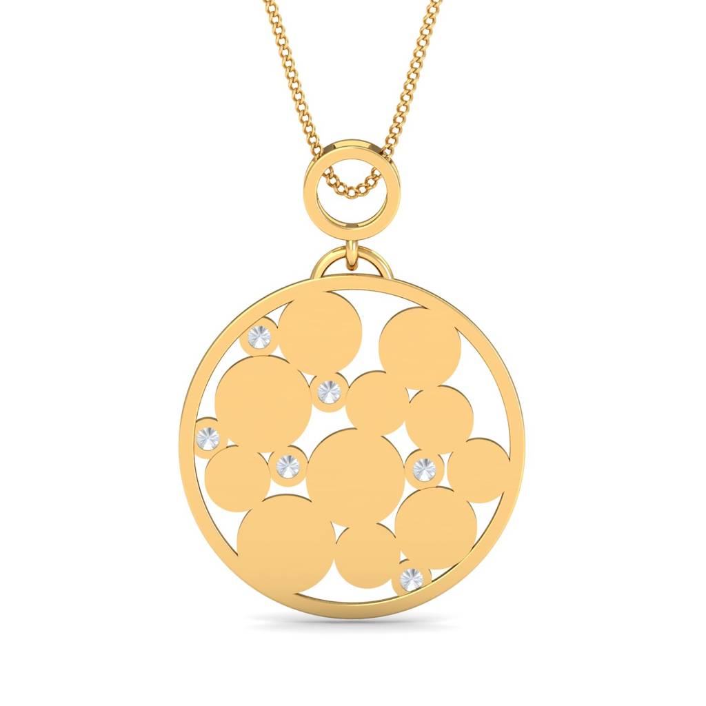 KuberBox 18K Yellow Gold Bubbles Enamel Pendant