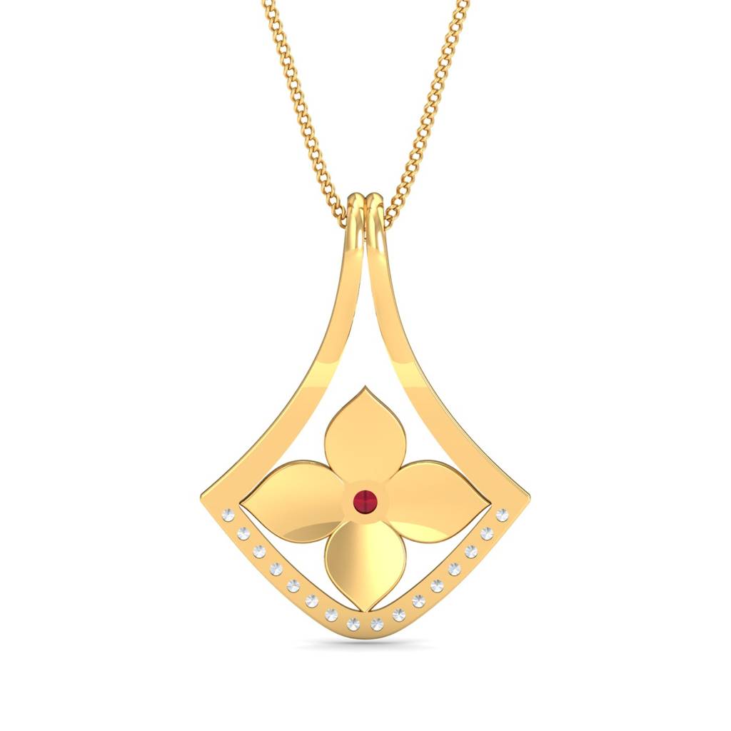 KuberBox 18K Yellow Gold Ceetar Enamel Pendant