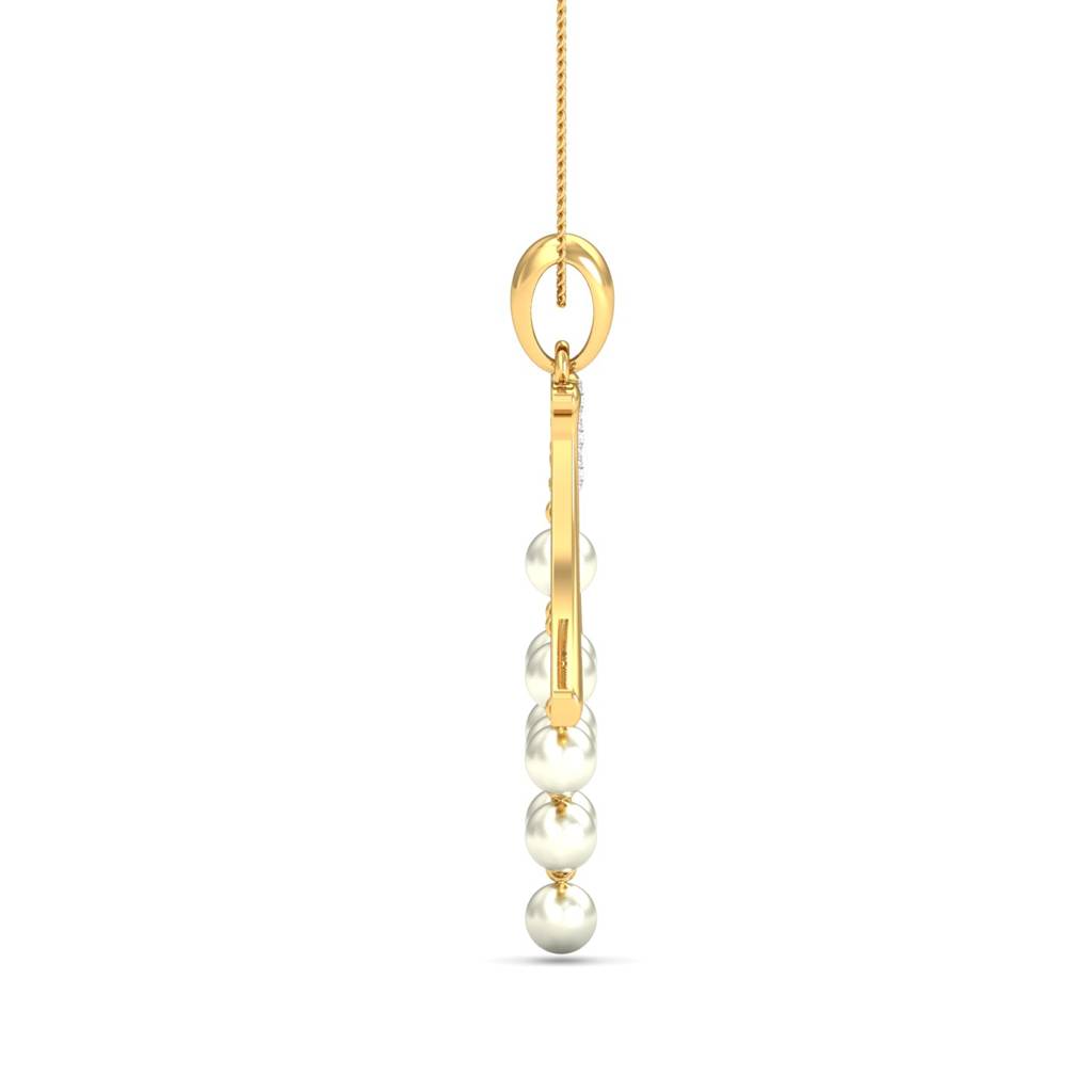 KuberBox 18K Yellow Gold Chandelier Pearl Pendant