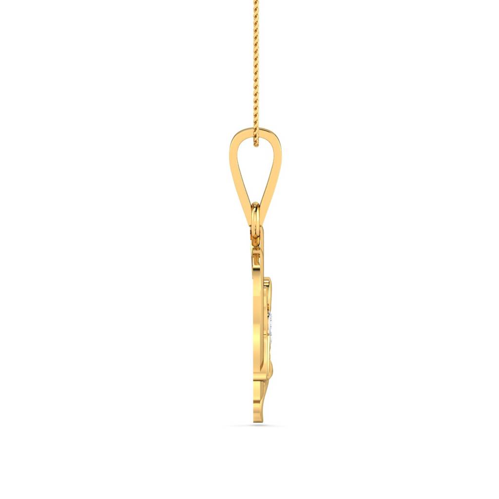 KuberBox 18K Yellow Gold Cuper Heart Enamel Pendant