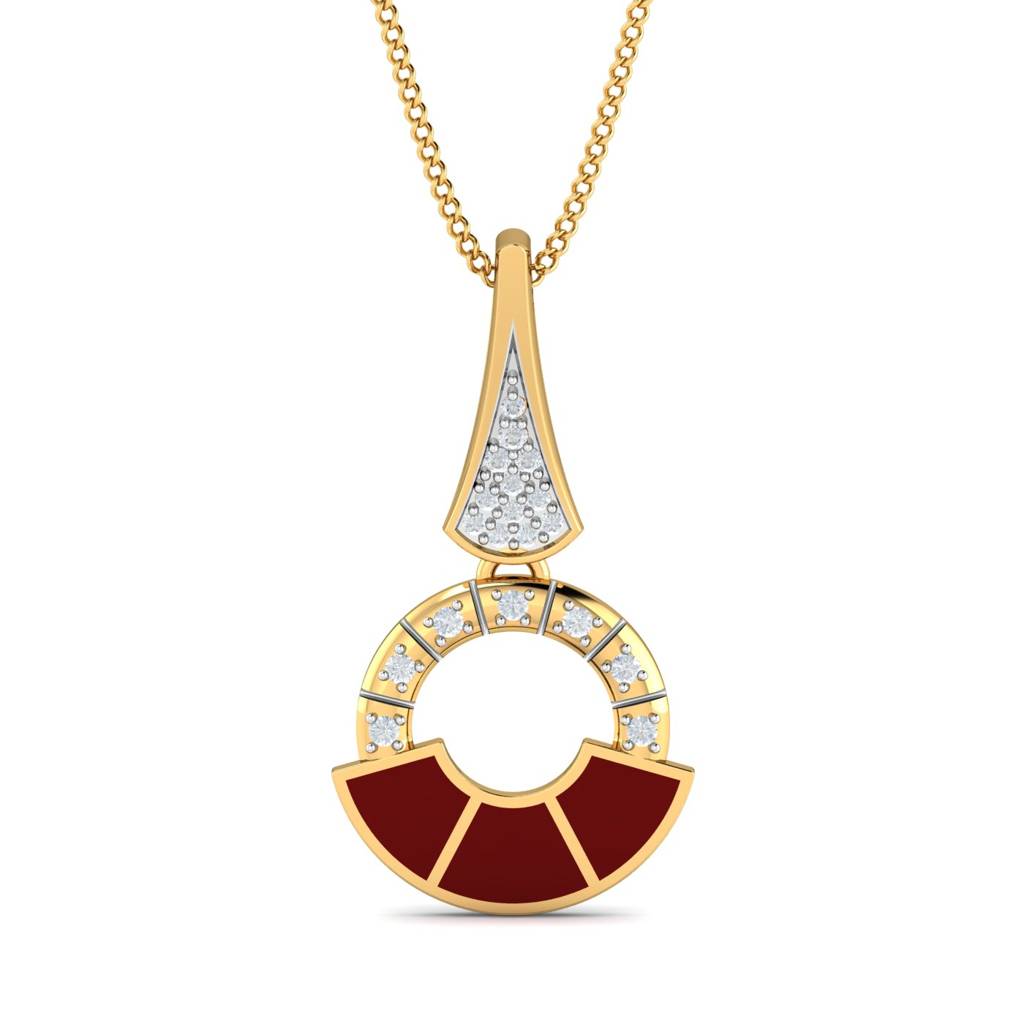 KuberBox 18K Yellow Gold Siesta Enamel Pendant