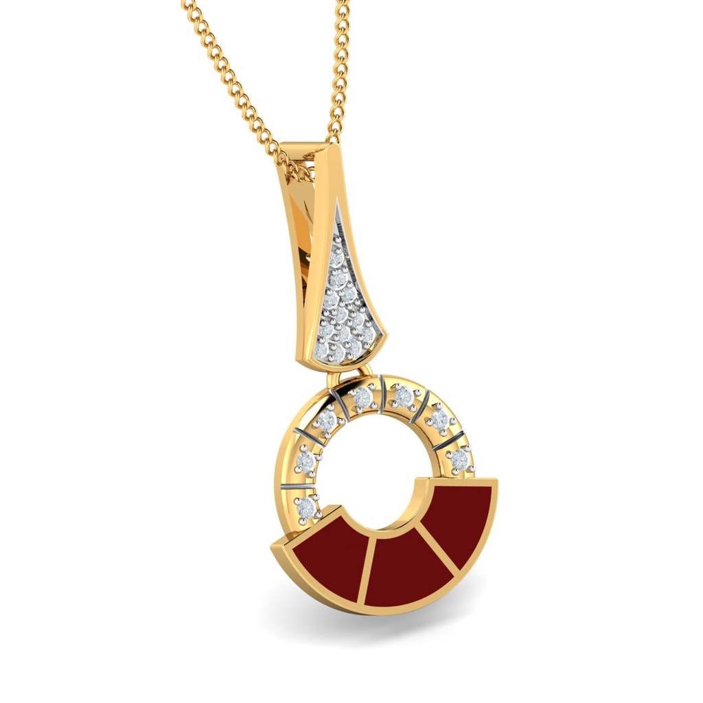 KuberBox 18K Yellow Gold Siesta Enamel Pendant