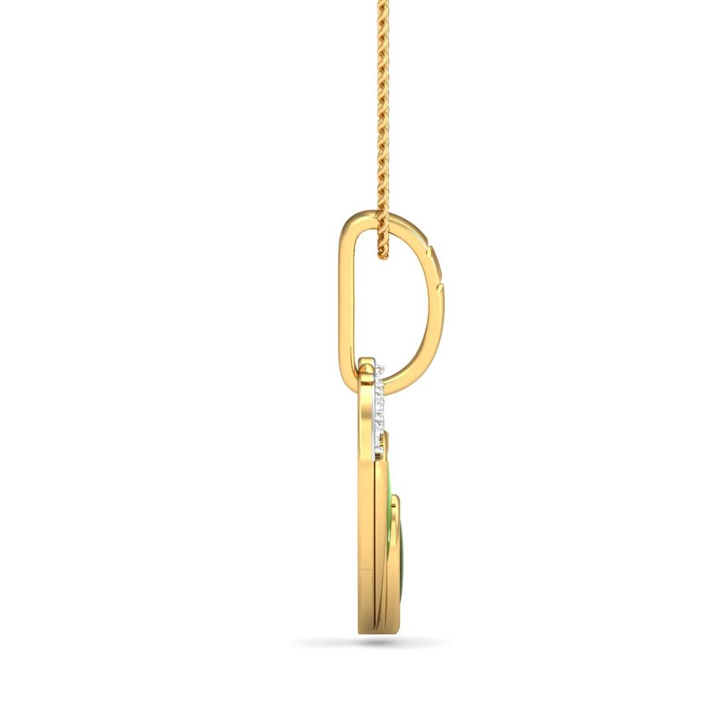 KuberBox 18K Yellow Gold Heart Enamel Pendant