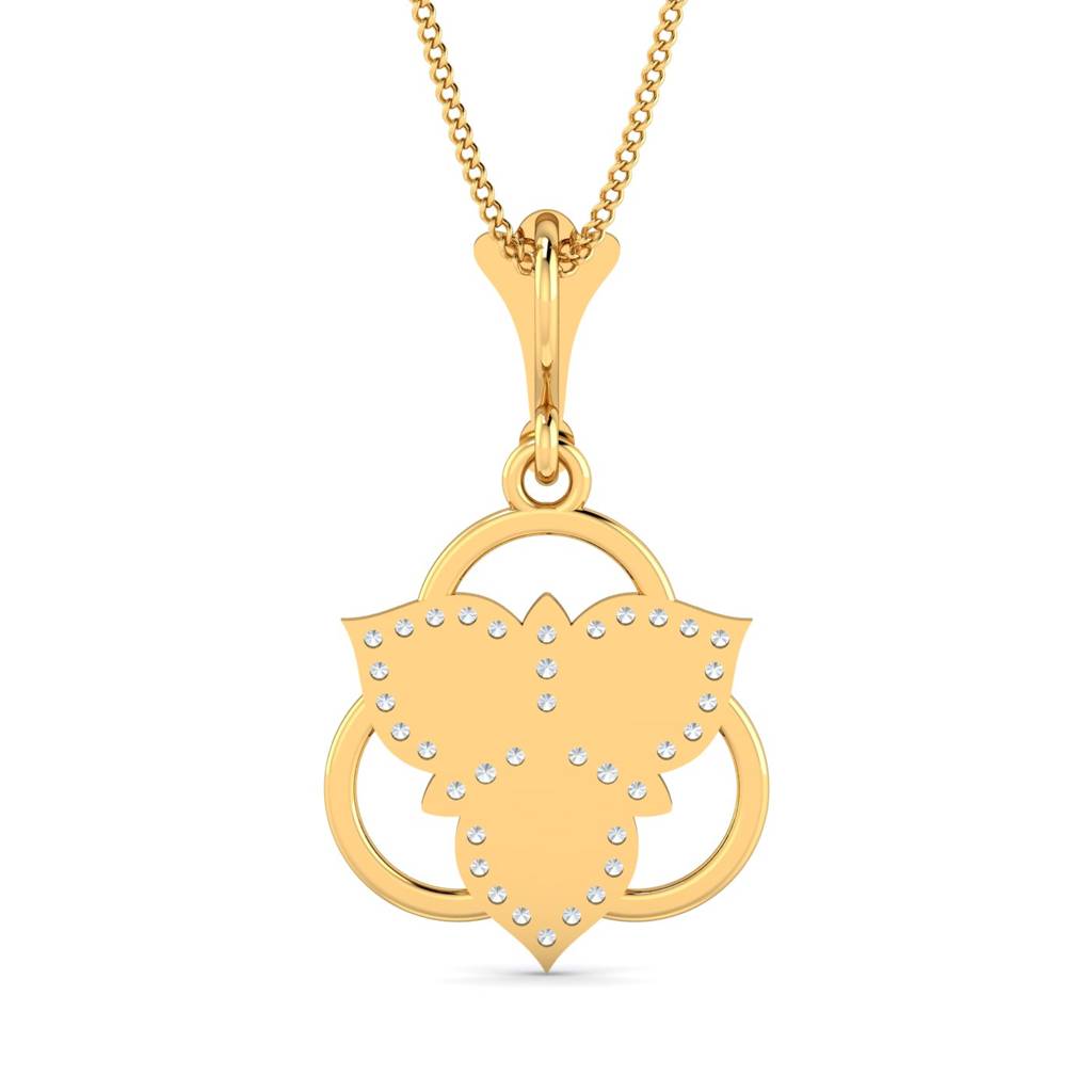 KuberBox 18K Yellow Gold Treble Enamel Pendant