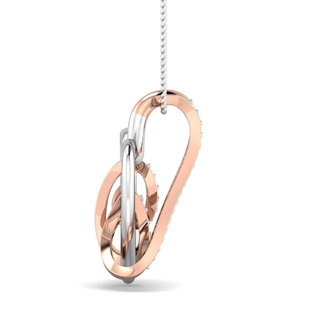 KuberBox 18K Rose Gold Swirling Heart Pendant