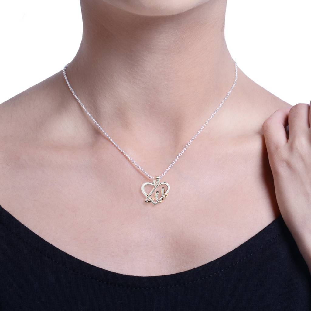 KuberBox 18K Rose Gold Swirling Heart Pendant
