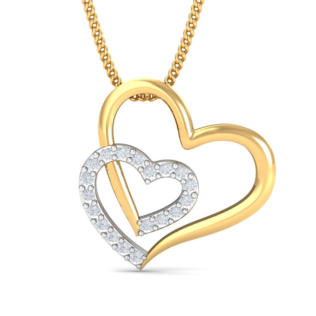 KuberBox 18K Yellow Gold Beth Heart Pendant