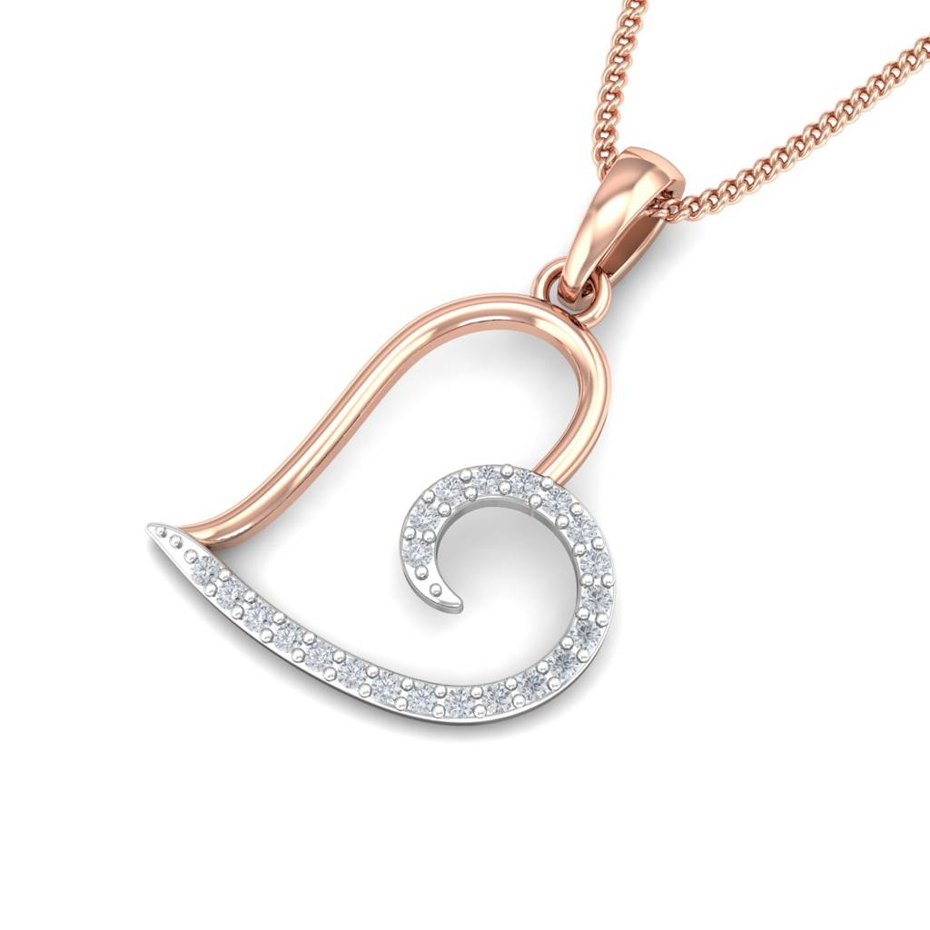 KuberBox 18K Rose Gold Angela Heart Pendant