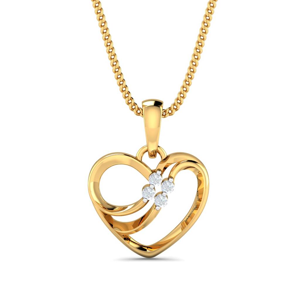 KuberBox 18K Yellow Gold Shirley Heart Pendant