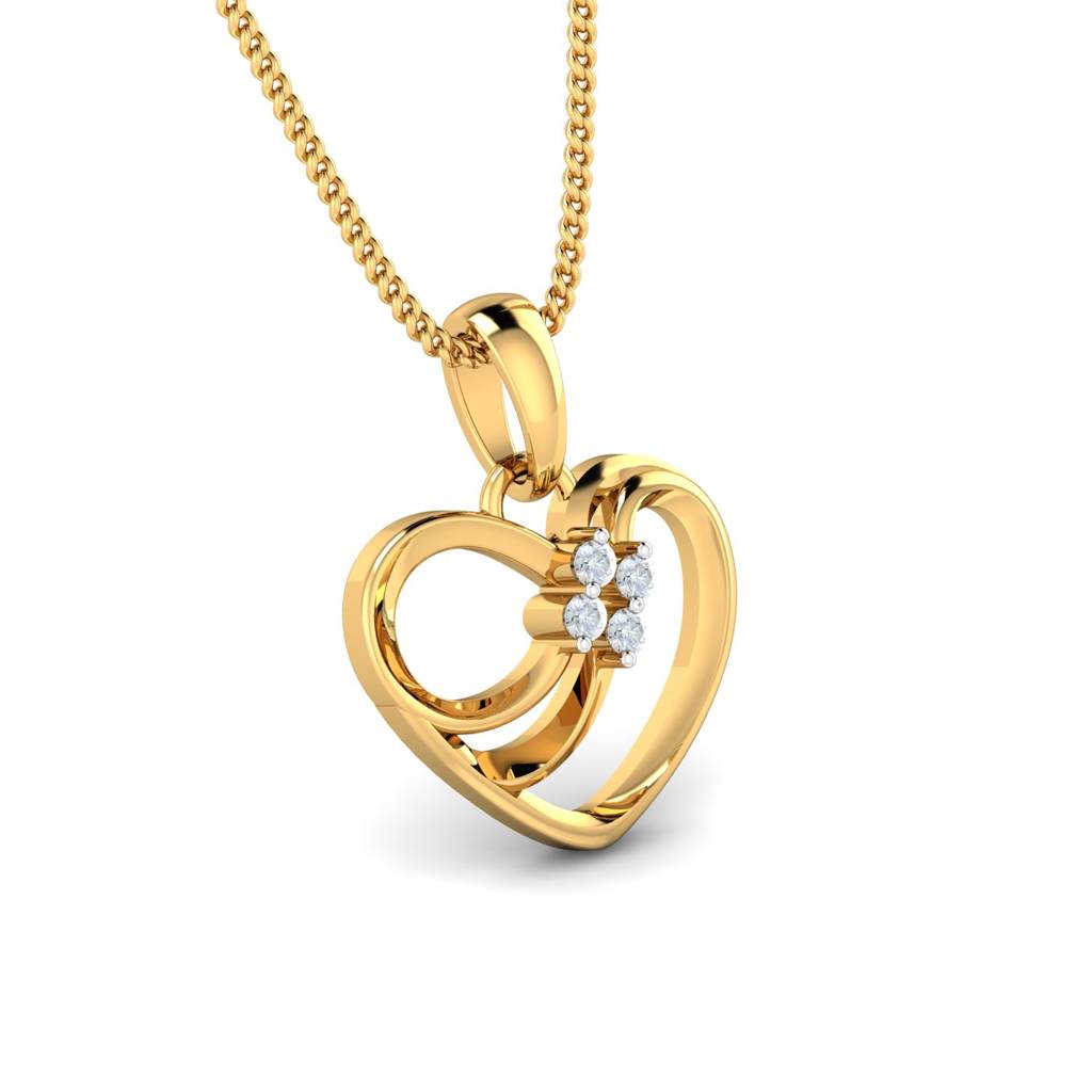 KuberBox 18K Yellow Gold Shirley Heart Pendant