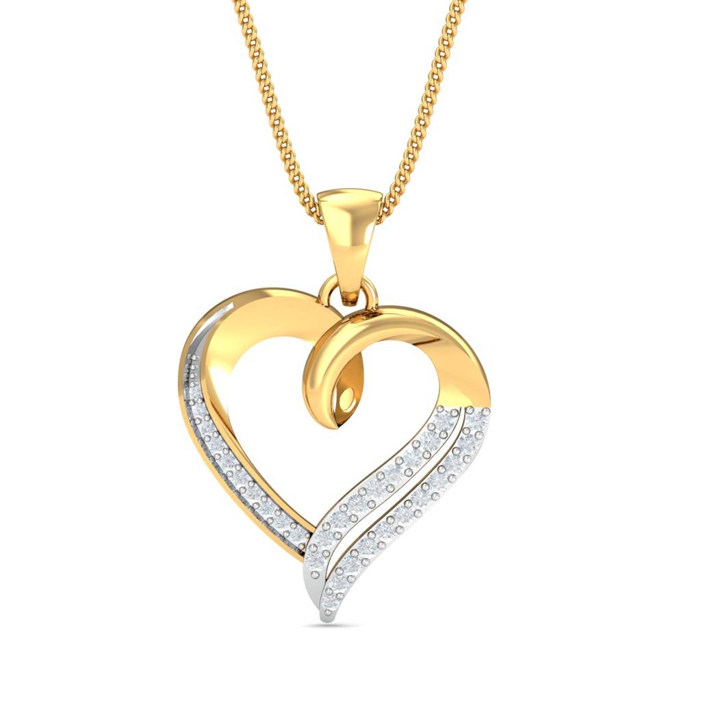 KuberBox 18K Yellow Gold Eva Heart Pendant